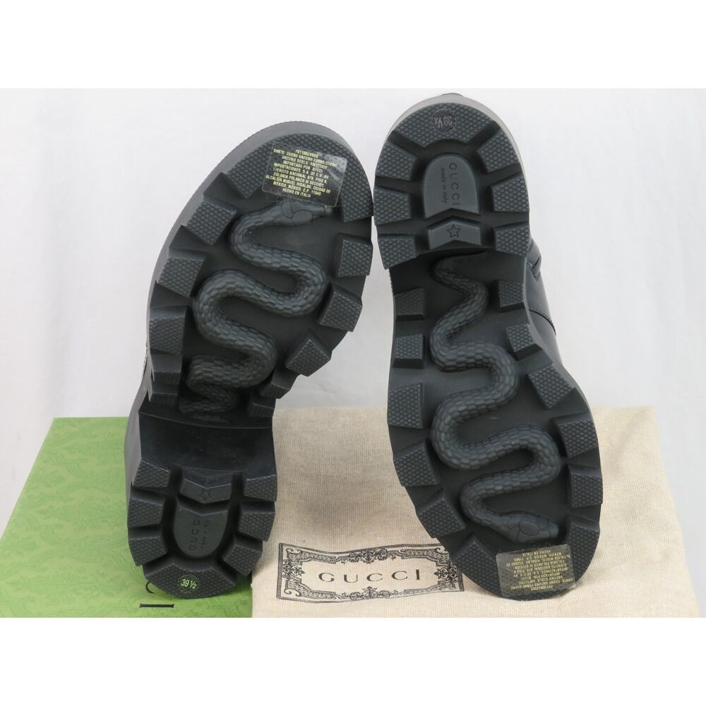 GUCCI SUPREME KENSINNGTON LEATHER LOGO MONOGRAM CRYSTALS BUCKLE SHORT BOOTS 39.5 - Picture 11 of 12